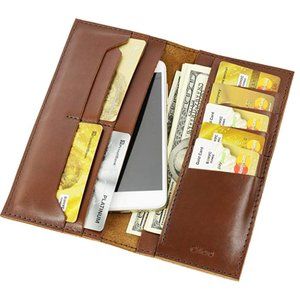 Men's and women's Leather Long Wallet